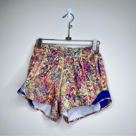 Lululemon Hotty Hot Short 4"  SeaWheeze 2019 Woodland Sprint/Pigment Blue Size 6 - Picture 3 of 10